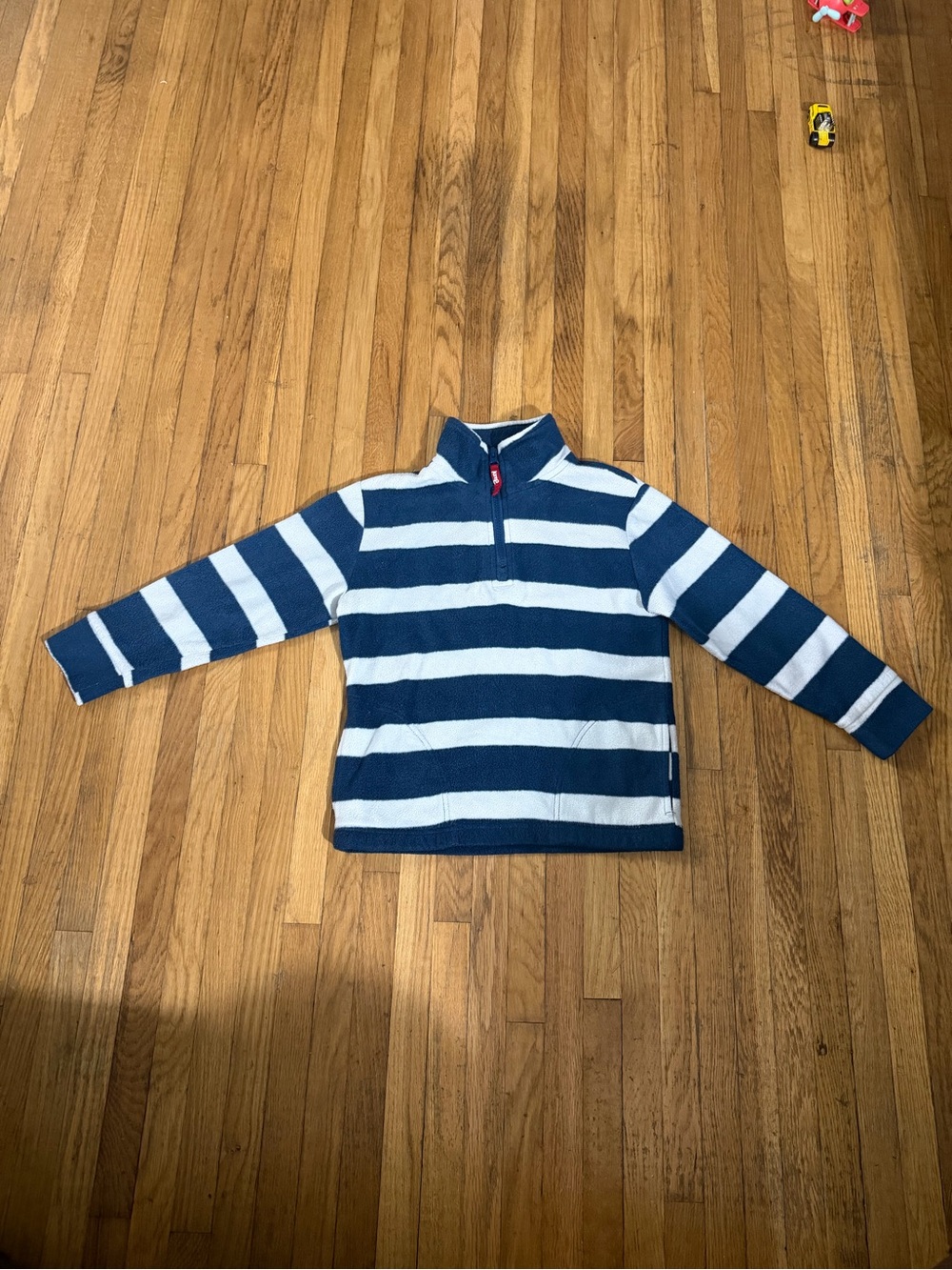 Kite 6Y Striped Navy and White Quarter-Zip Pullover